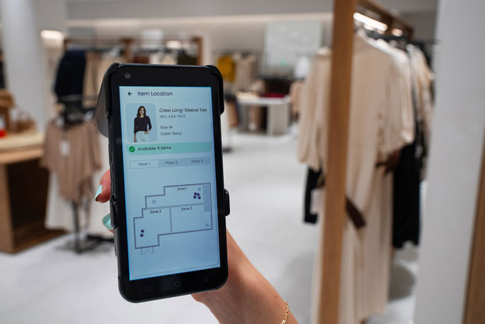 Phone with an app with store merchandise info